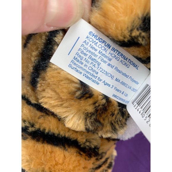 Bengal Tiger 14 Inch Hugfun Holiday Red Cable Knit Hat Pink Nose Gold Sparkle Ey - Picture 8 of 16